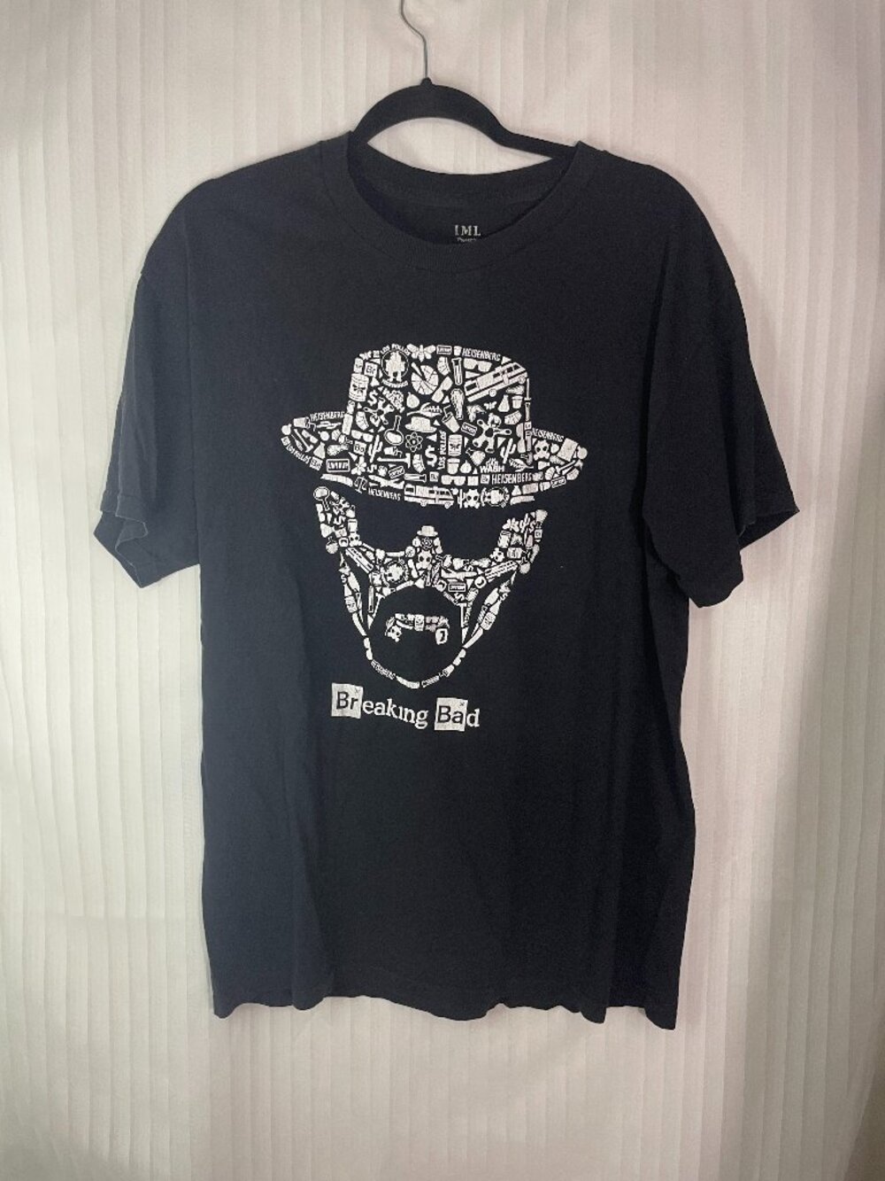 Breaking Bad Walter White Heisenberg Graphic T-Shirt Black Men's Large TV Show